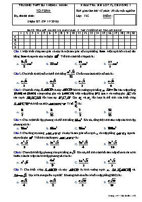 Kiểm tra Hình lớp 12, chương I